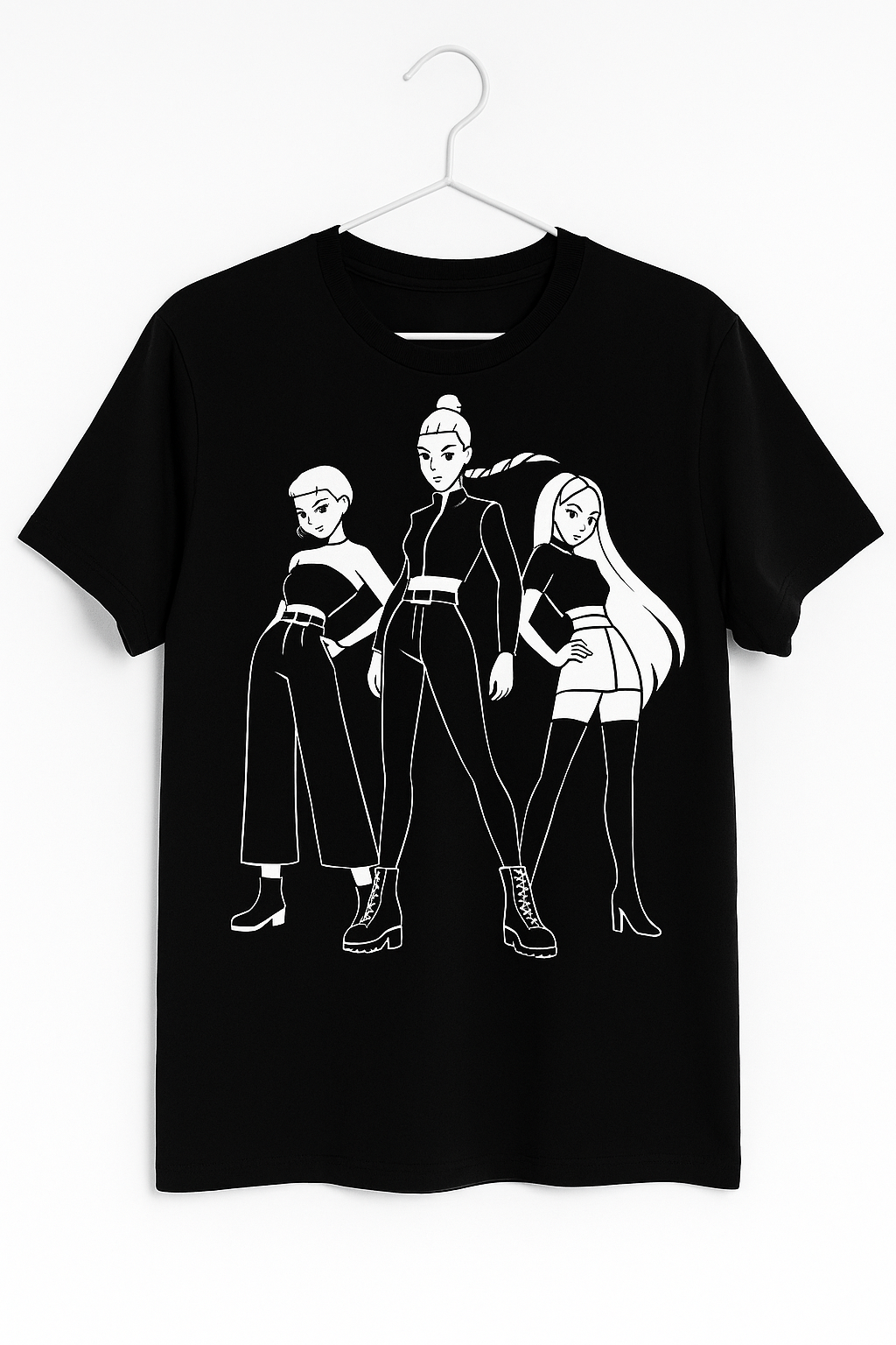 Anime T-Shirt Empowered Black and White Streetwear
