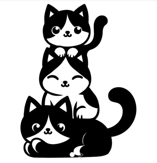 Fun Trio Of Cats - T- Shirt - Differences Not Disabilities