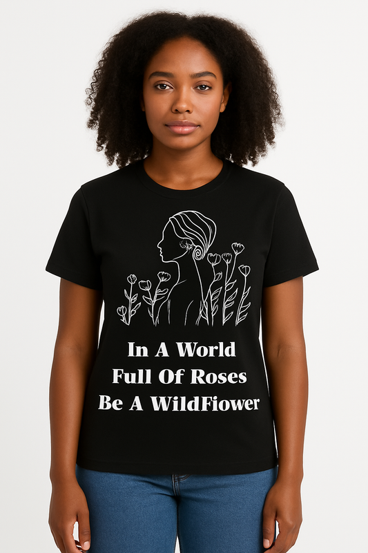 In A World Full Of Roses Be A Wildflower T-Shirt - Differences Not Disabilities