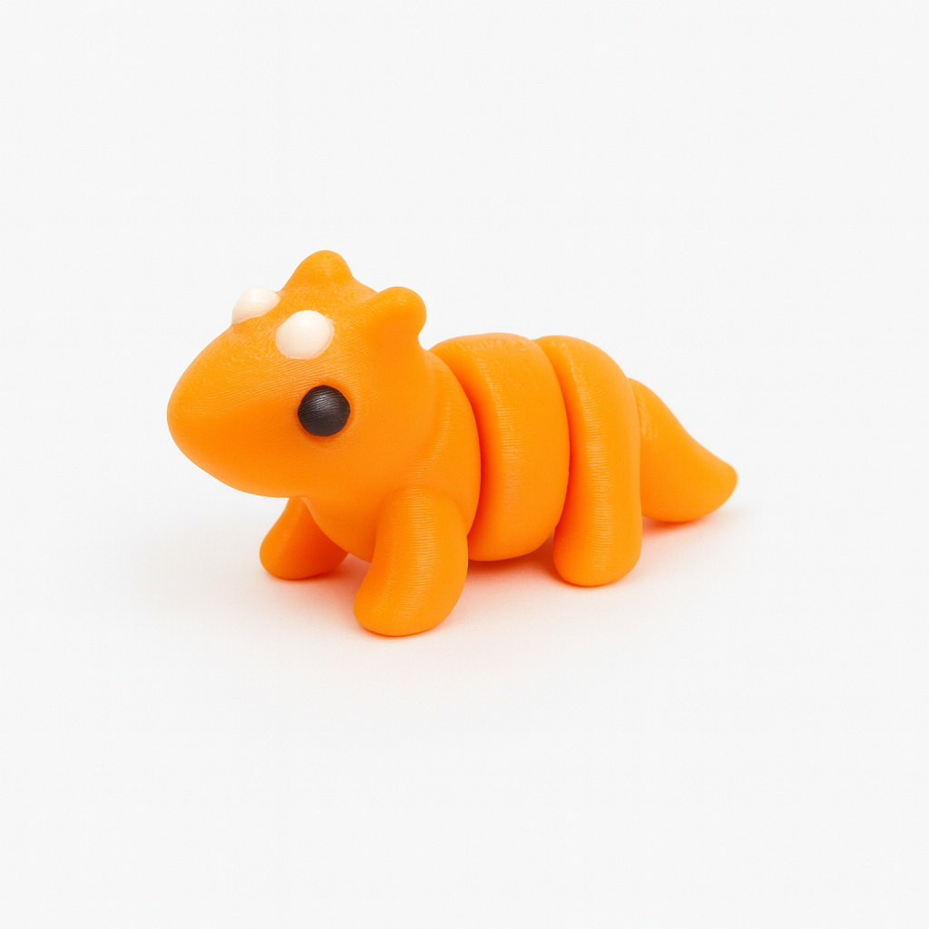 Orange Triceratops 3D Printed - Differences Not Disabilities