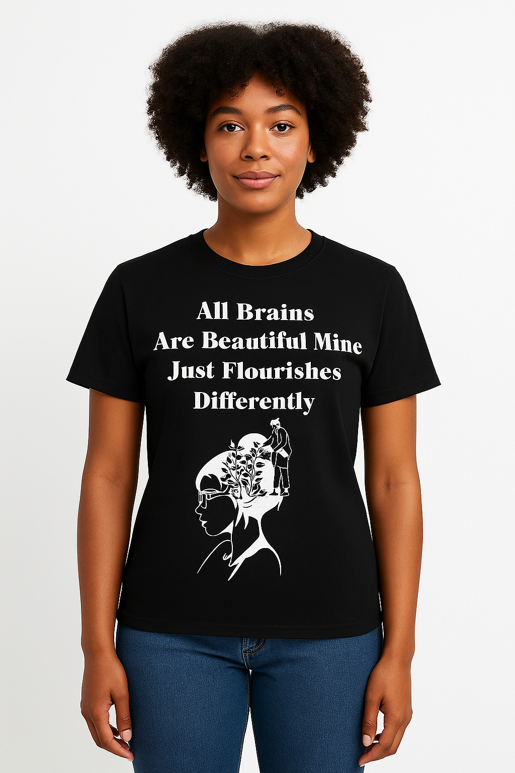 All Brains Are Beautiful T-Shirt - Differences Not Disabilities