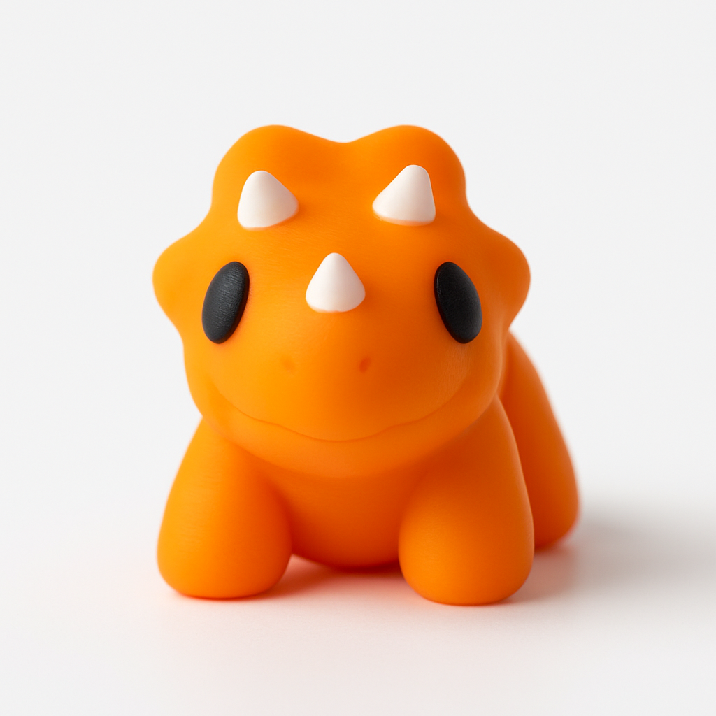 Orange Triceratops 3D Printed - Differences Not Disabilities