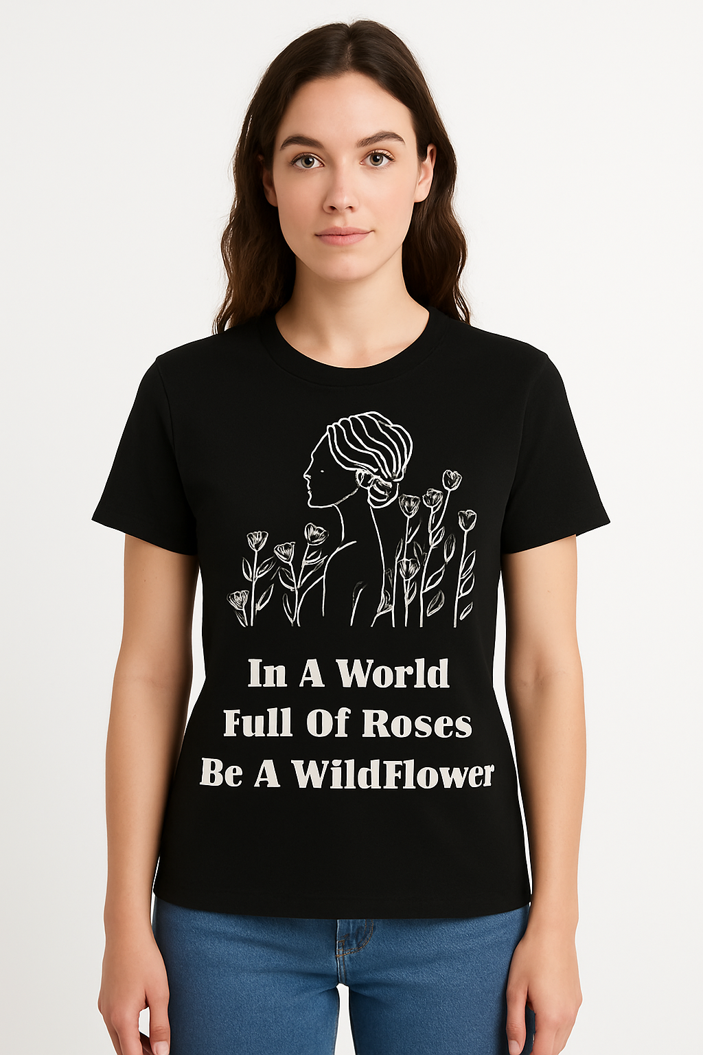 In A World Full Of Roses Be A Wildflower T-Shirt - Differences Not Disabilities