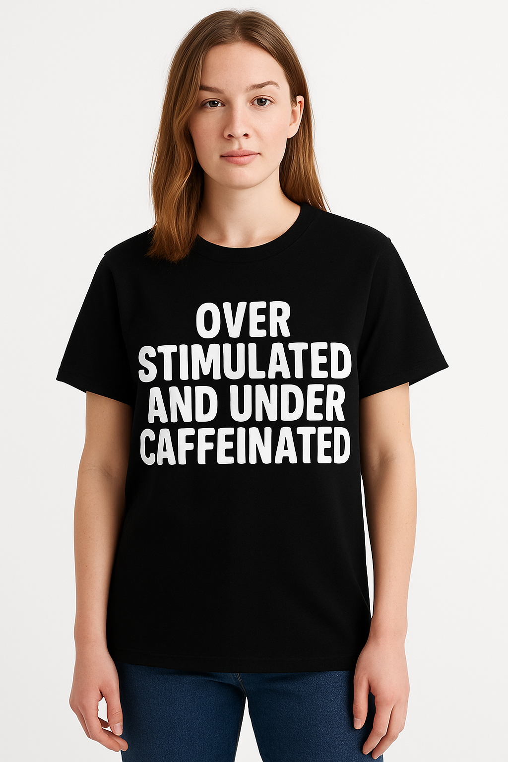 Overstimulated And Undercaffeinated T-shirt - Differences Not Disabilities