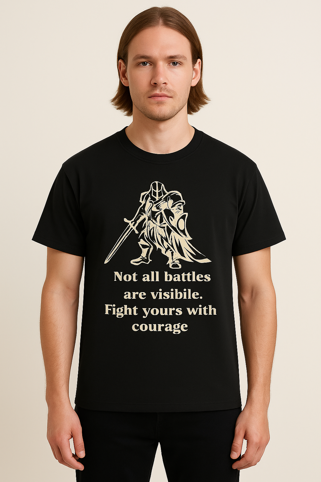 Not All Battles Are Visible Knight T-Shirt - Differences Not Disabilities