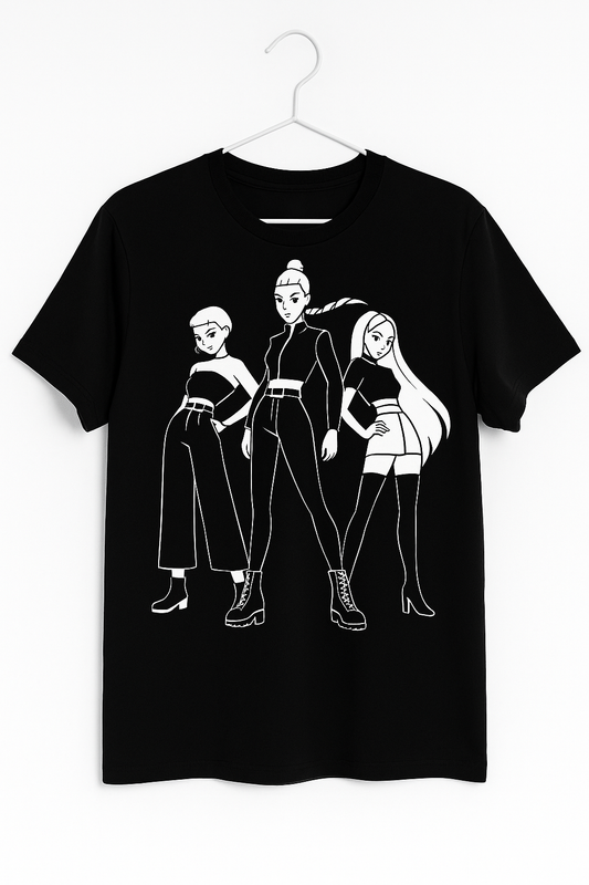 Anime T-Shirt Empowered Black and White Streetwear