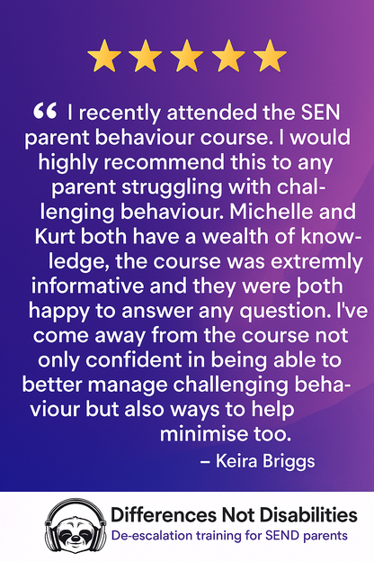 Ramsgate SEND parent De-Escalation course - Differences Not Disabilities