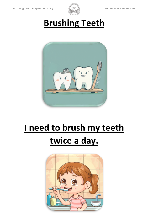 Brushing Teeth Preparation Story (Social Story) (Digital) - Differences Not Disabilities