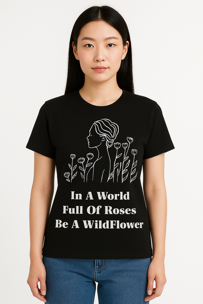 In A World Full Of Roses Be A Wildflower T-Shirt - Differences Not Disabilities