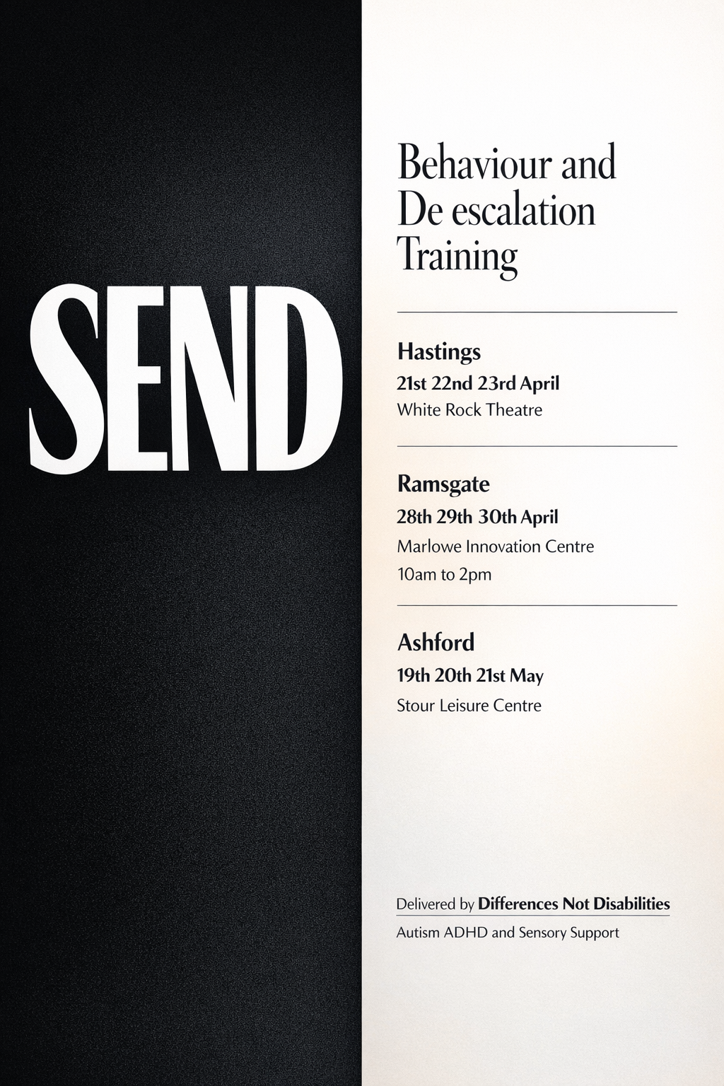Ashford SEND Support Course - 19th, 20th, 21st May