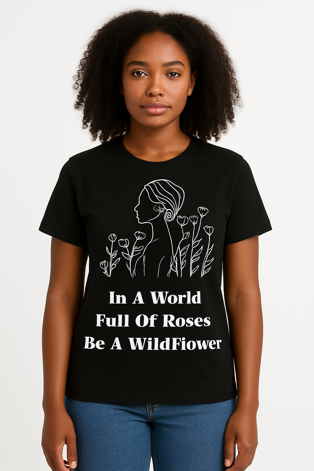 In A World Full Of Roses Be A Wildflower T-Shirt - Differences Not Disabilities
