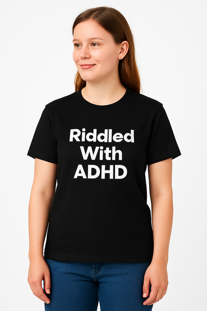 Riddled With ADHD - T-Shirt - Differences Not Disabilities
