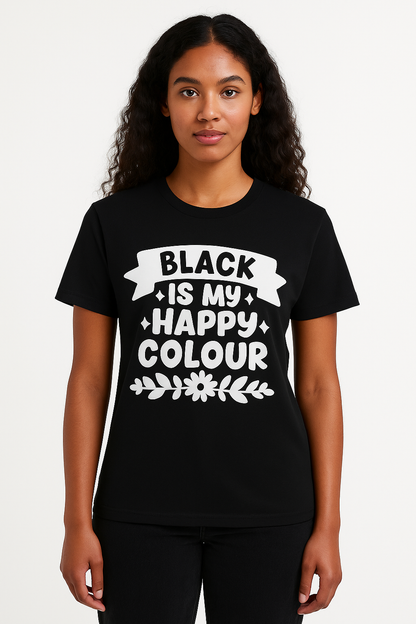 Black Is My Happy Colour T-Shirt - Differences Not Disabilities
