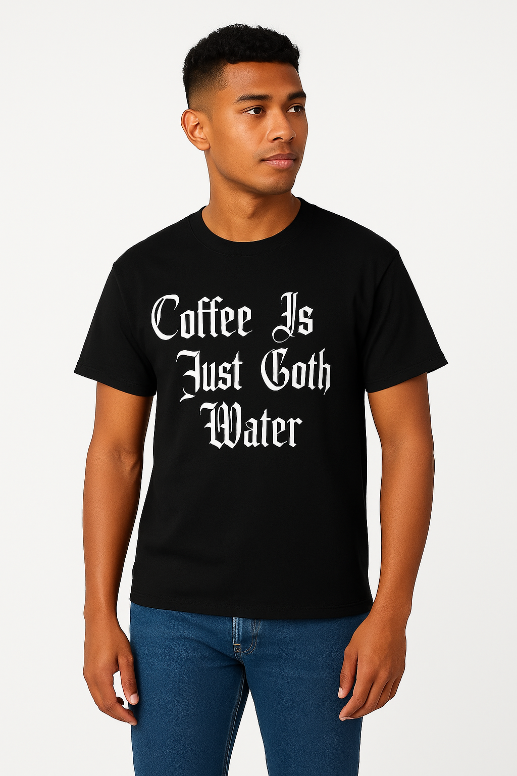 Coffee is Just Goth Water T-Shirt - Differences Not Disabilities