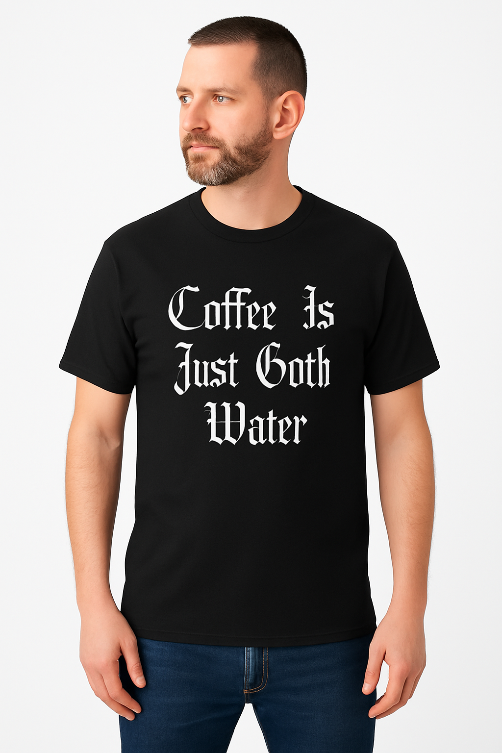 Coffee is Just Goth Water T-Shirt - Differences Not Disabilities