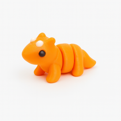 Orange Triceratops 3D Printed - Differences Not Disabilities