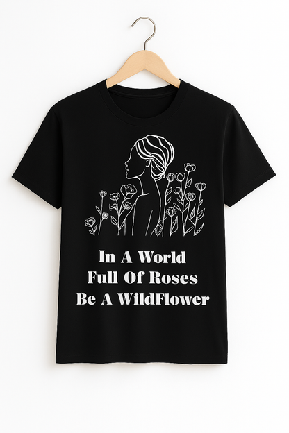 In A World Full Of Roses Be A Wildflower T-Shirt - Differences Not Disabilities