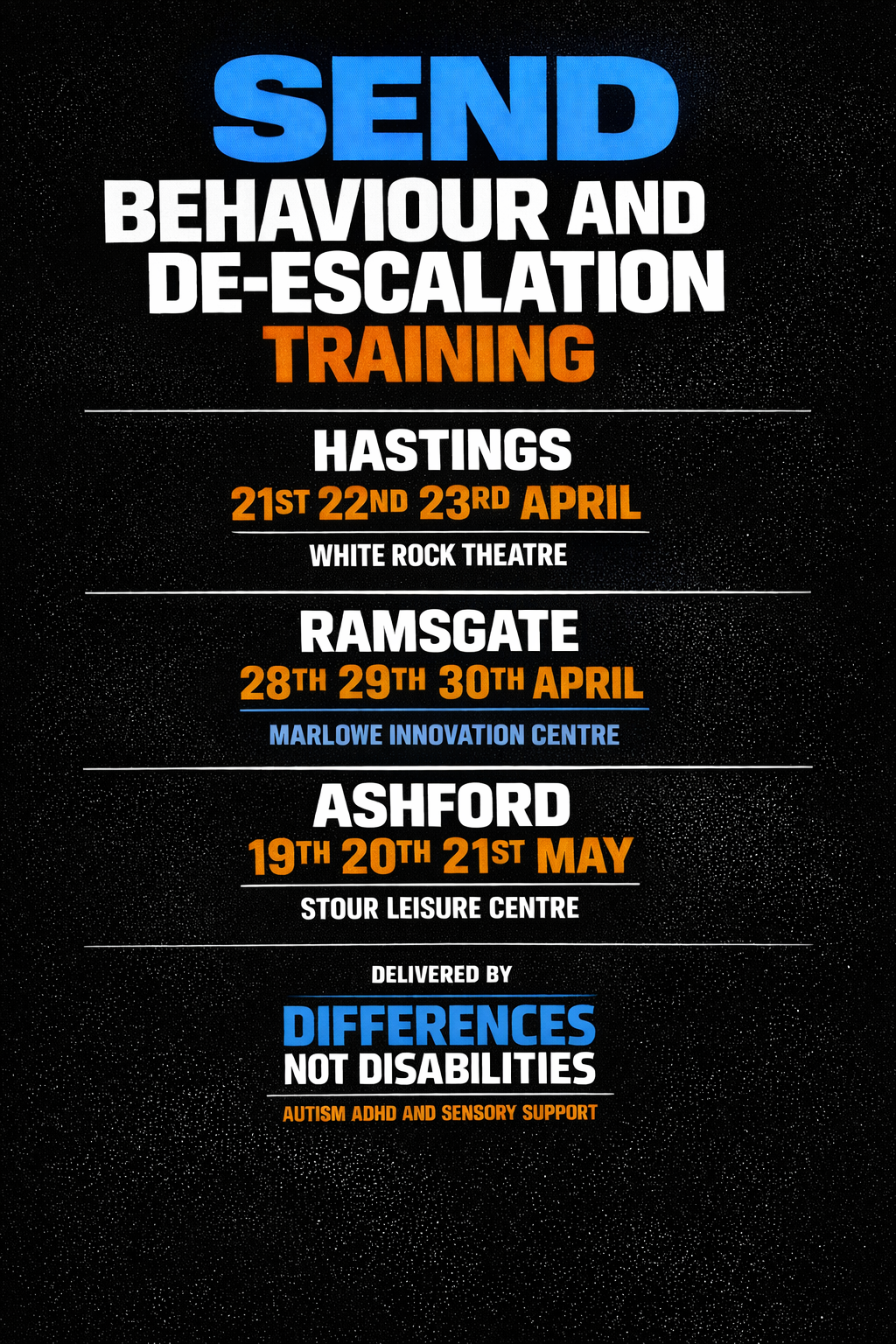 Ashford SEND Support Course - 19th, 20th, 21st May