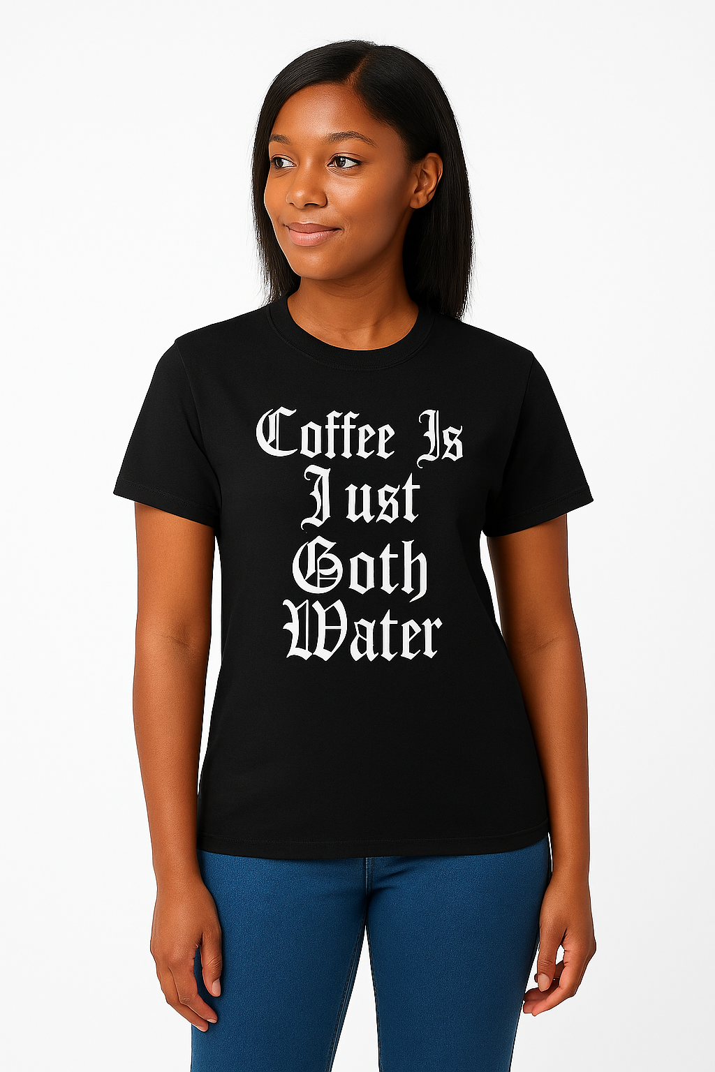 Coffee is Just Goth Water T-Shirt - Differences Not Disabilities
