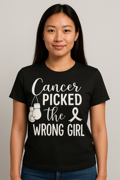 Cancer Picked The Wrong Girl T-Shirt - Differences Not Disabilities
